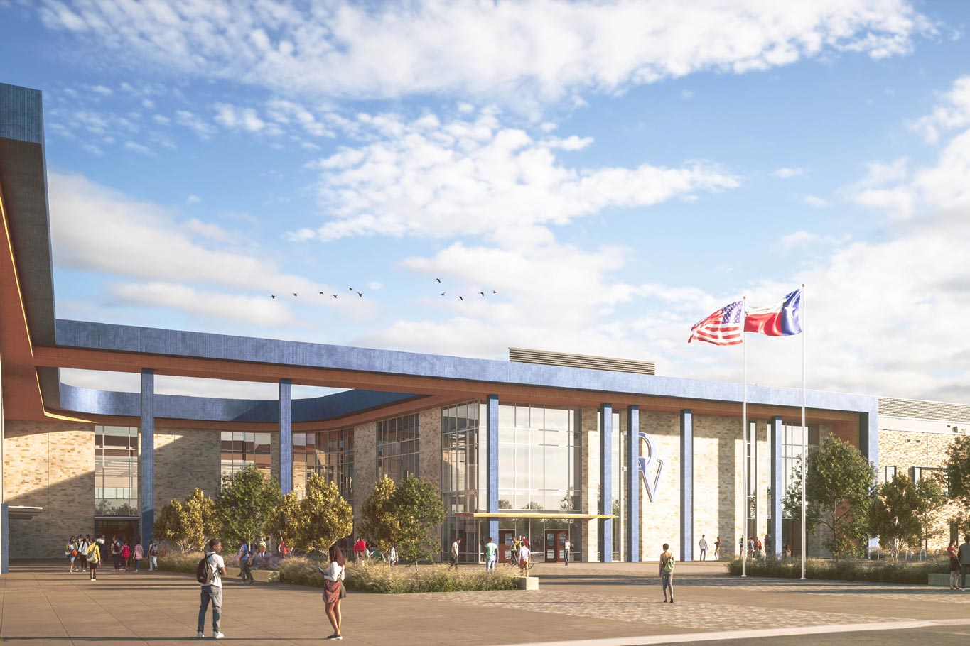 Rendering of Del Valle High School #2 Entrance