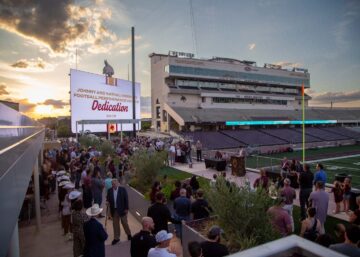 Texas State End Zone Ribbon Cutting